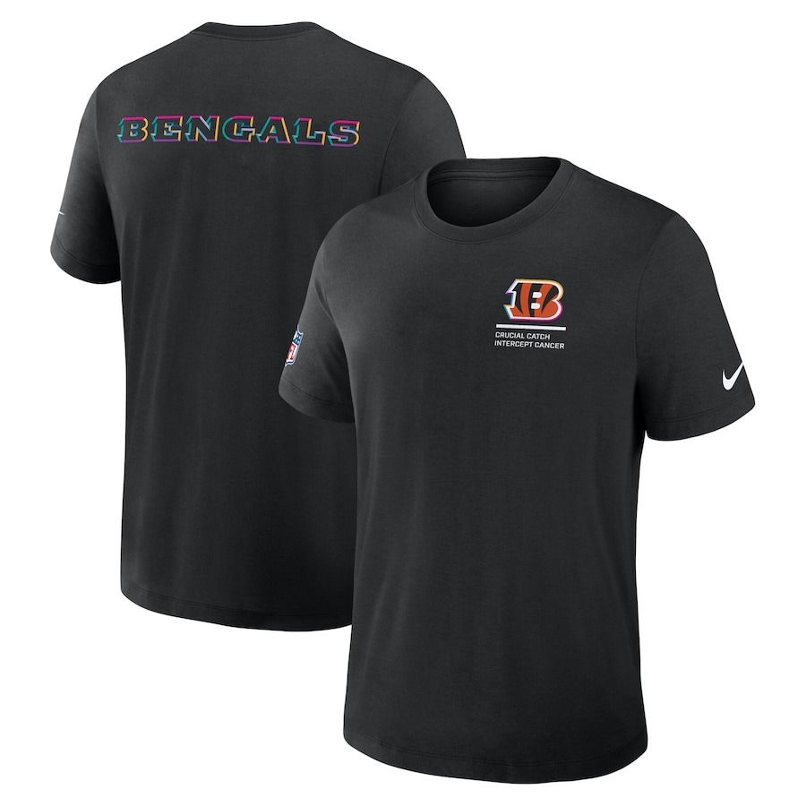 Men's Cincinnati Bengals Black 2025 Crucial Catch Tri-Blend Dri-FIT T-Shirt